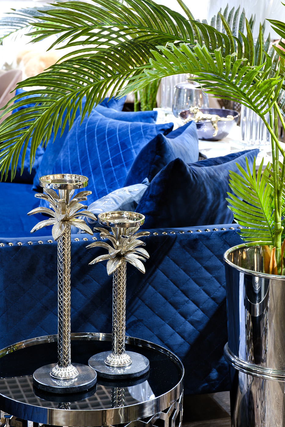 Подсвечник «Palm M» на подставке хром 2