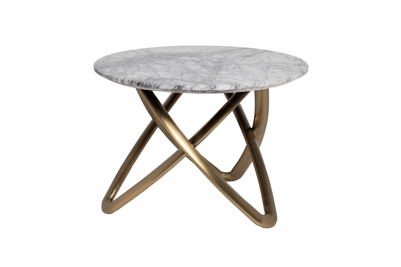 Стол журнальный мраморный белый 1