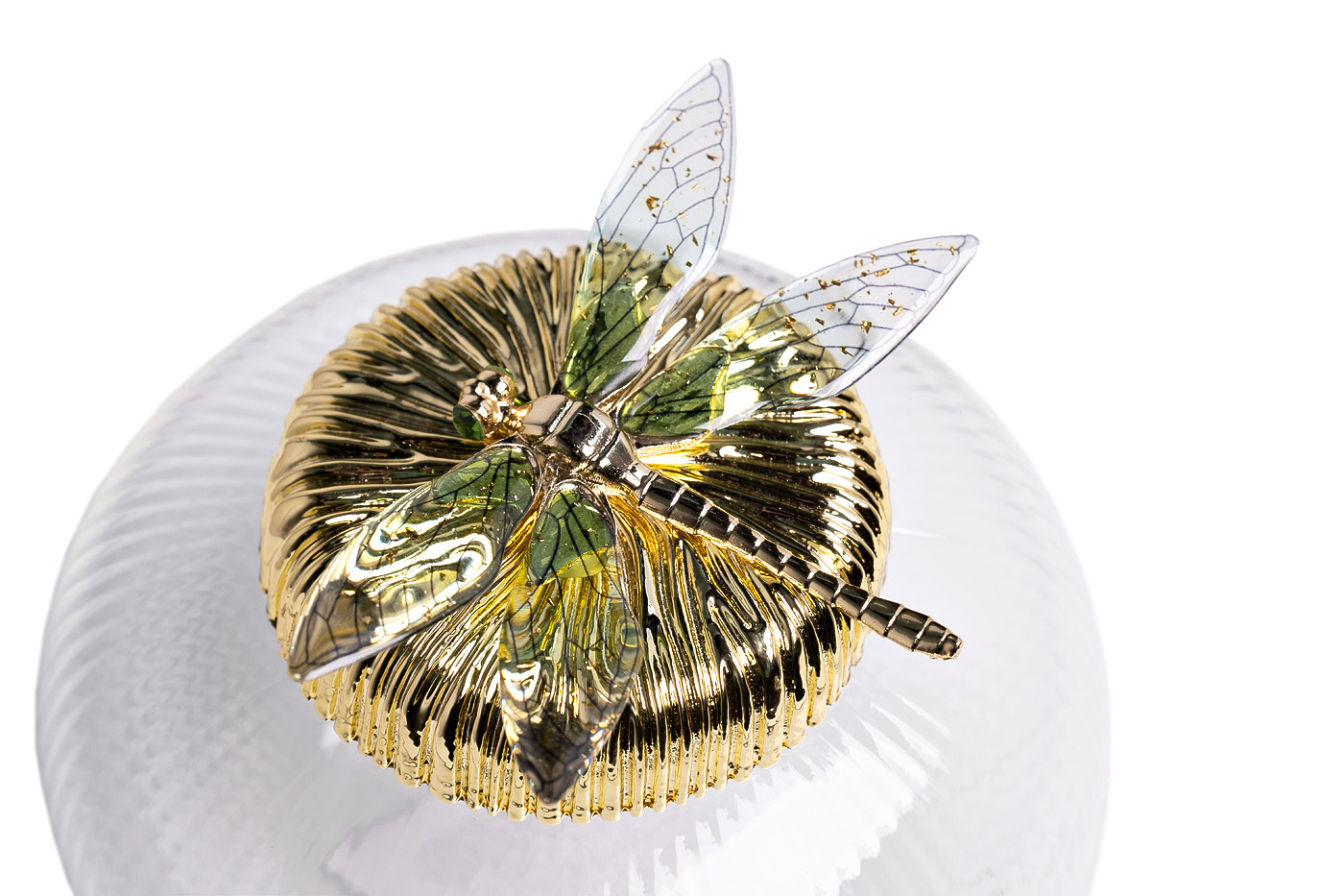 Ваза стеклянная с крышкой «Стрекоза» 3