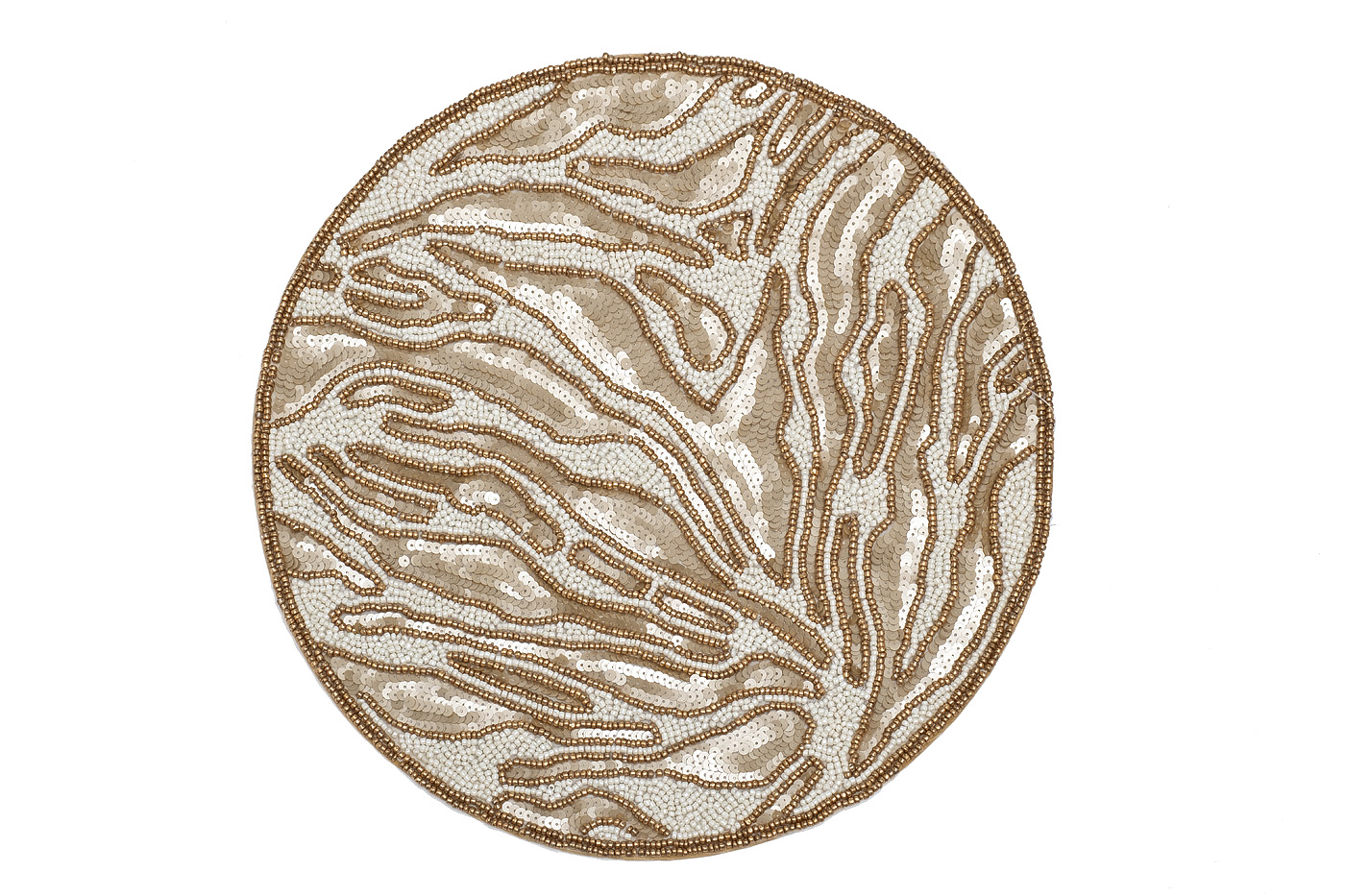 Салфетка сервировочная «Саванна» золотая с бисером 1