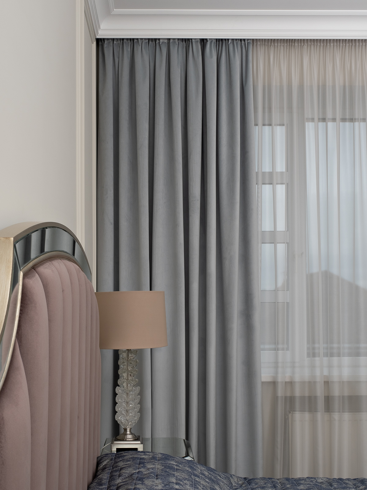 Портьера Силки (Silky) 300х260см димаут голубая 1