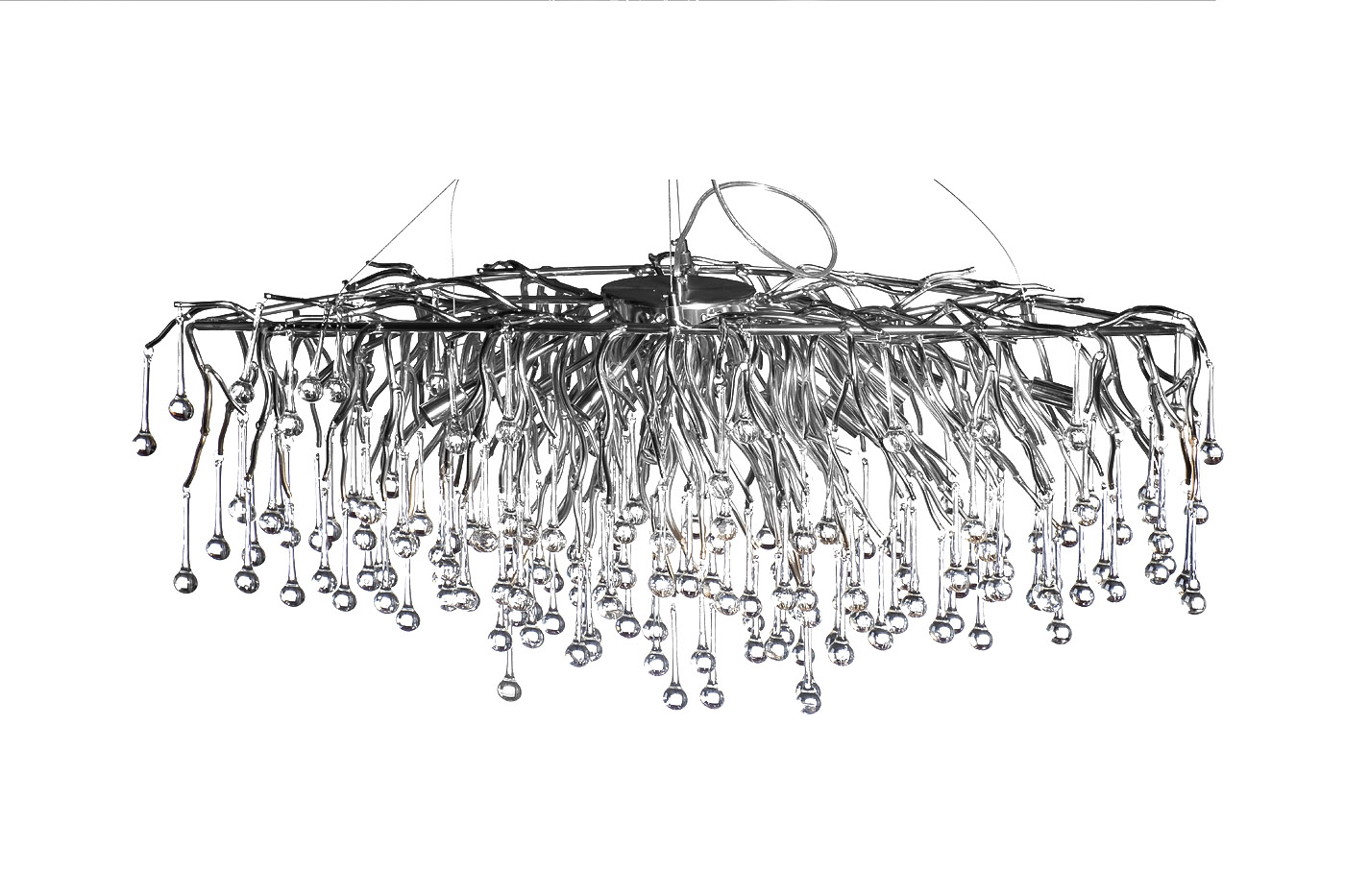 Люстра подвесная «Капли» (хром) 1