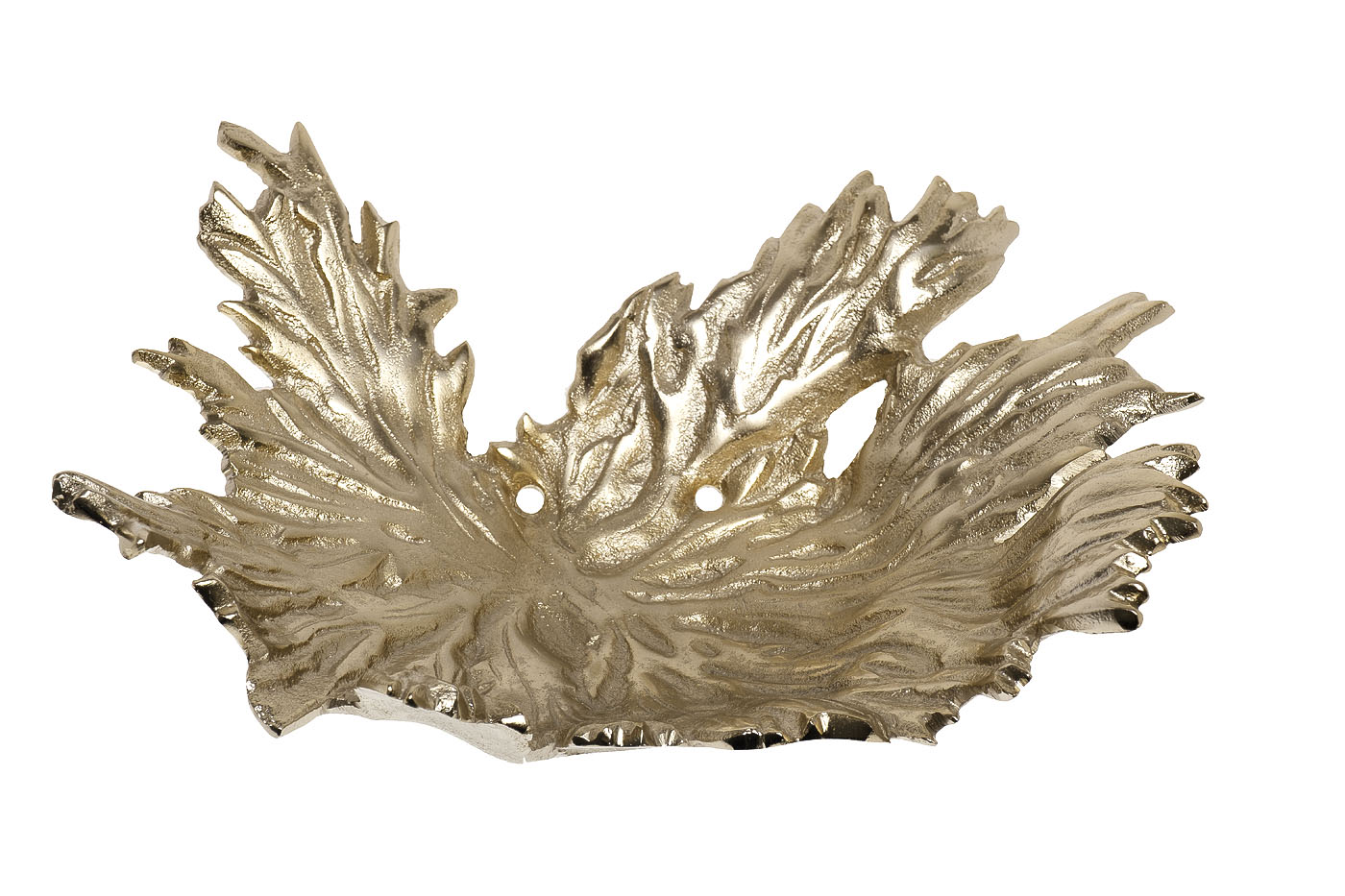 Блюдо декоративное «Лист» цвет шампань/хром 1