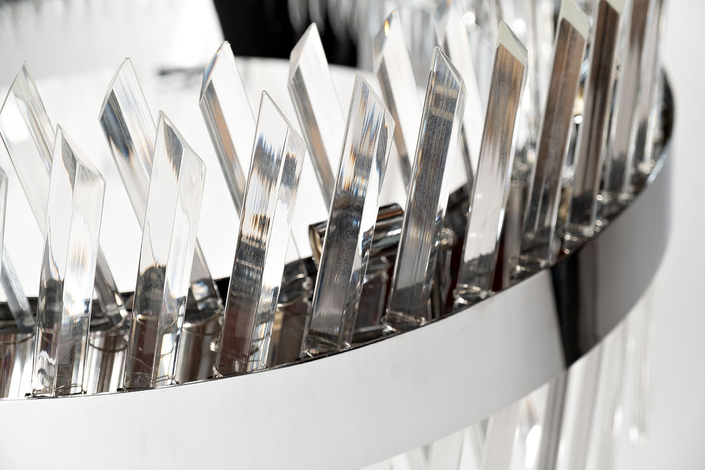 Люстра стеклянная (хром) 2