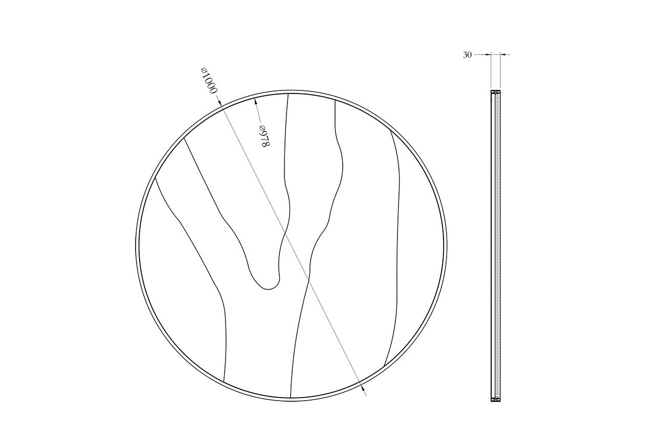 Зеркало настенное круглое с рисунком 4
