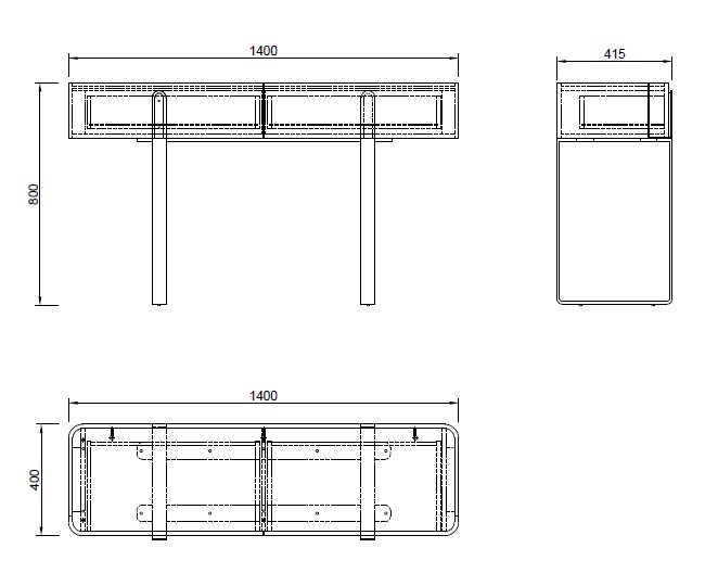 Консоль светлая с металлическим каркасом 8
