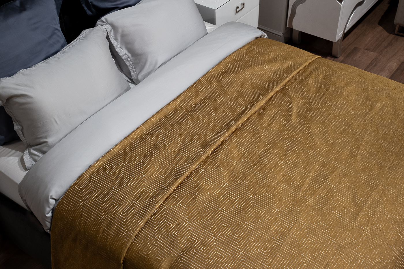 Покрывало Глосс (Gloss) 260х260см горчичное 4