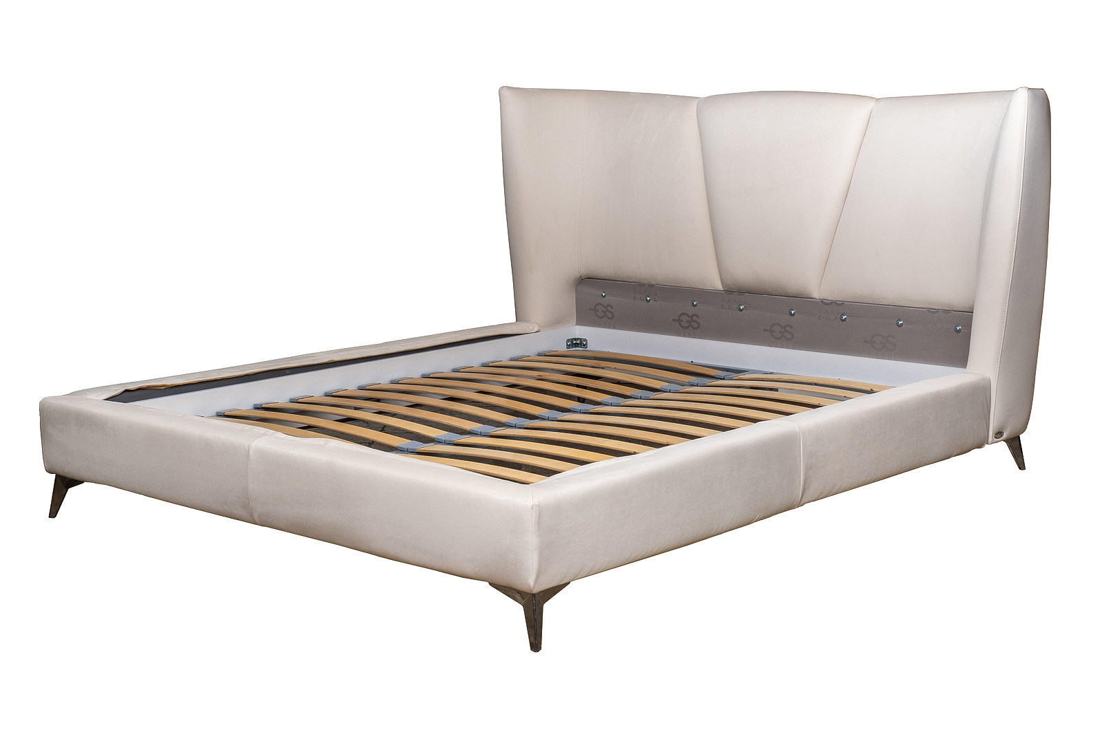 Кровать Siena велюровая кремовая 2