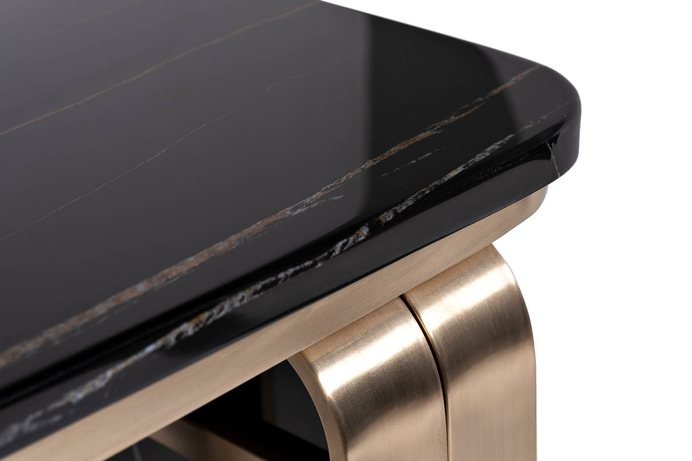 Столик журнальный черный искусственный камень/золото 3