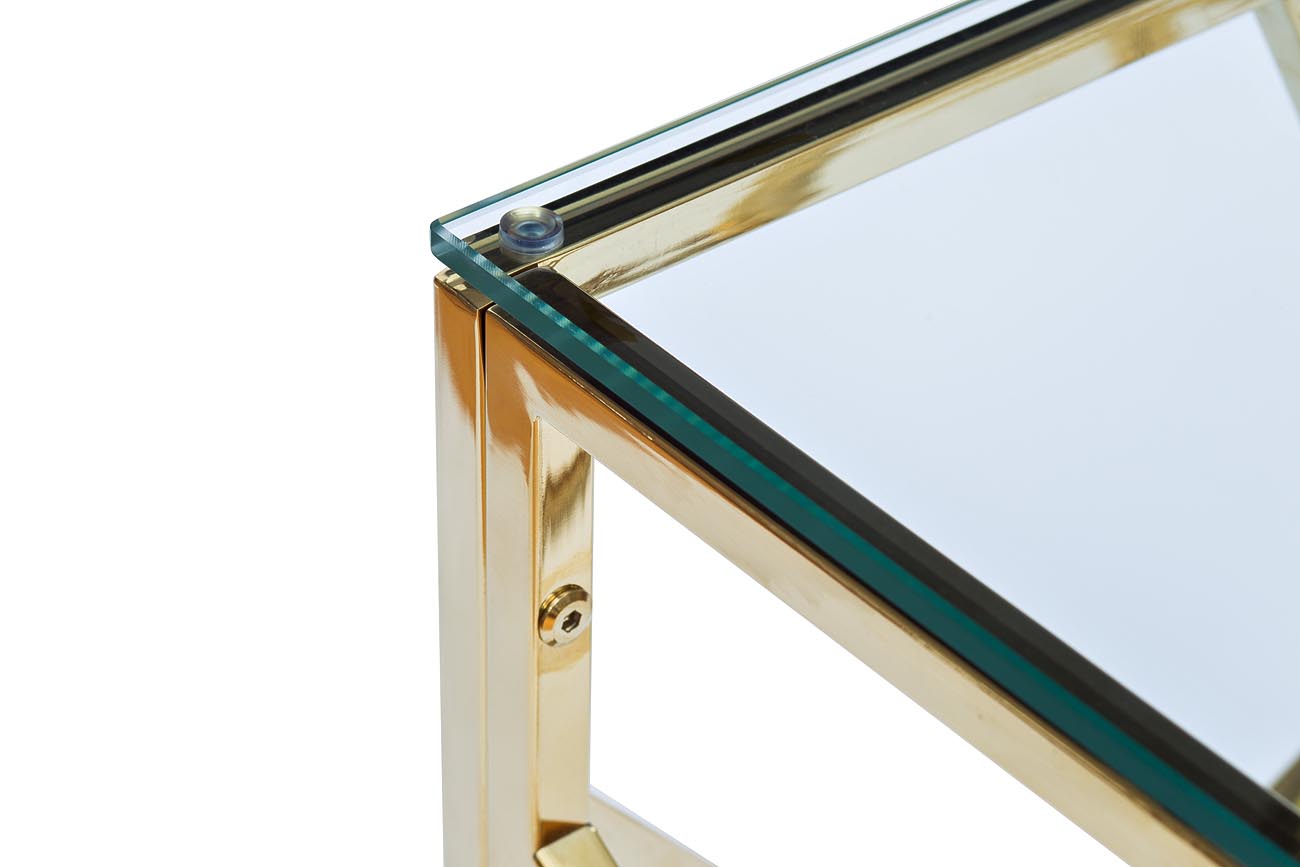 Консоль прозрачное стекло/золото 3