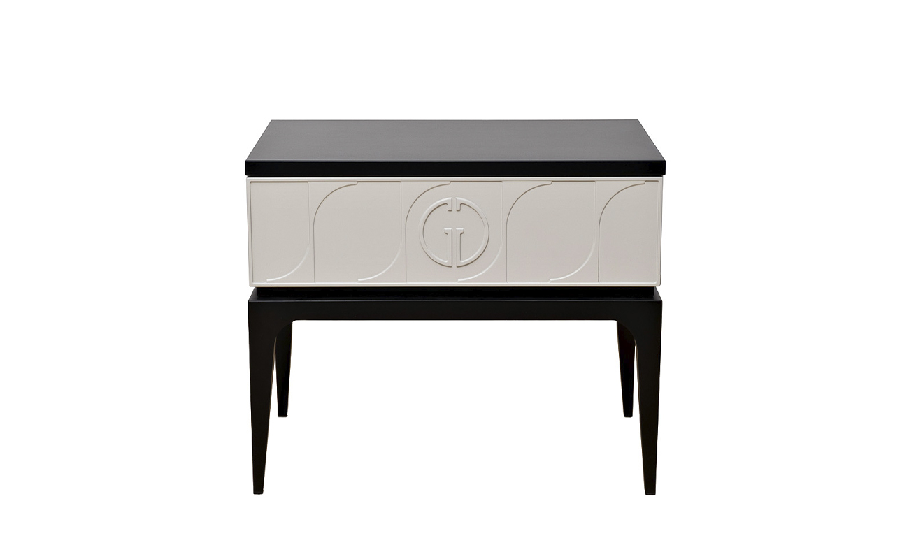 Тумбочка прикроватная Спинола(Spinola) черно-серая 1