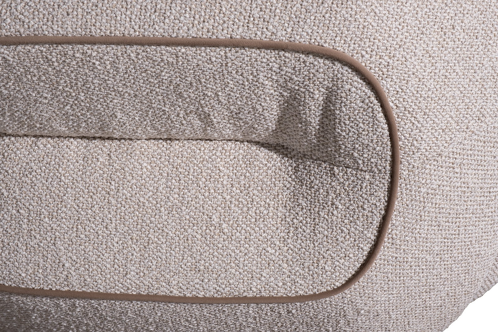 Диван Амели (Amelia) трехместный букле светлый с бежевым кантом 6