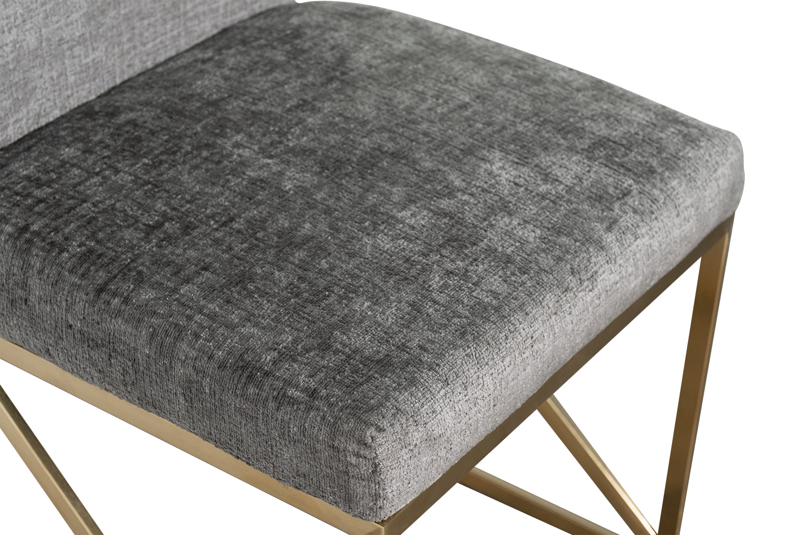 Стул шенилл серый/золото 4