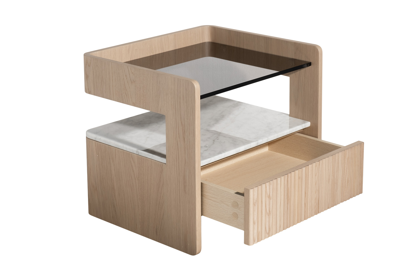 Тумбочка с ящиком светлая 3