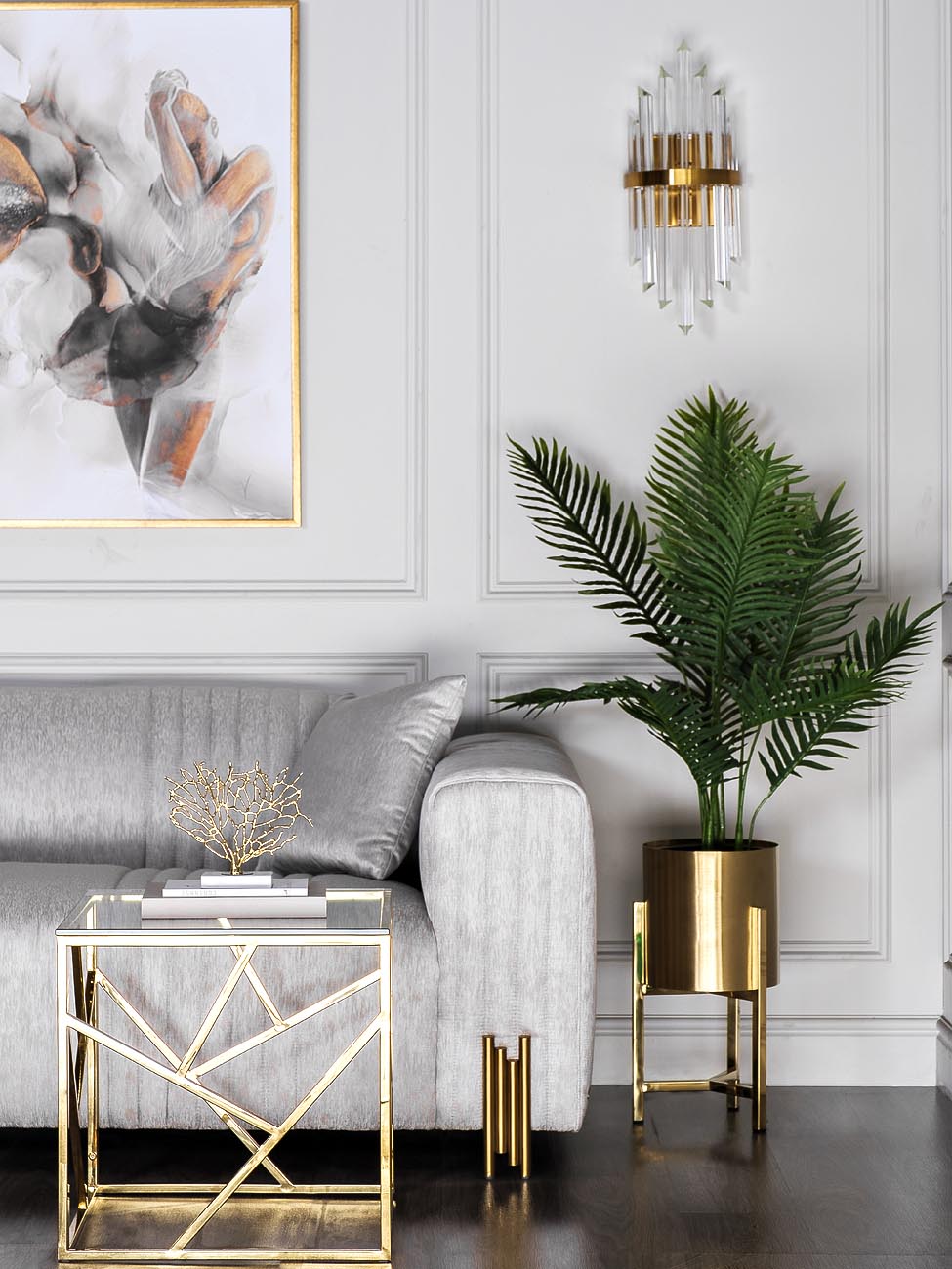 Бра стеклянное (золото) 4