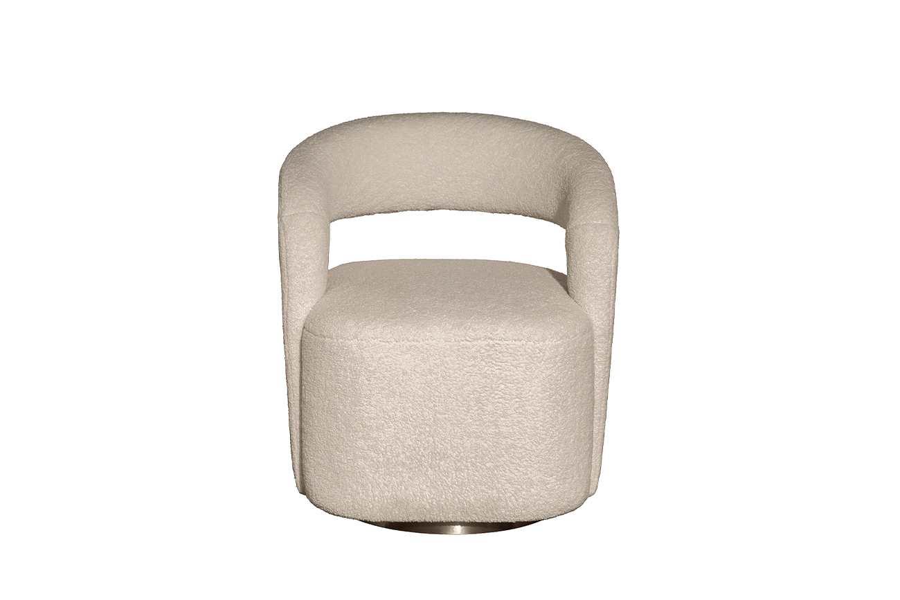 Кресло Тедди (Teddy) вращающееся искусственный мех белое 1