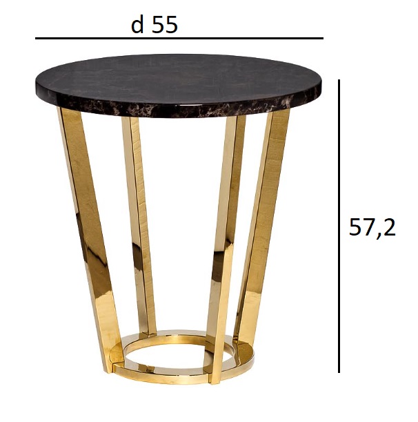 Столик журнальный Дарк Эмперадор (Dark Emperador) коричневый/золото 4