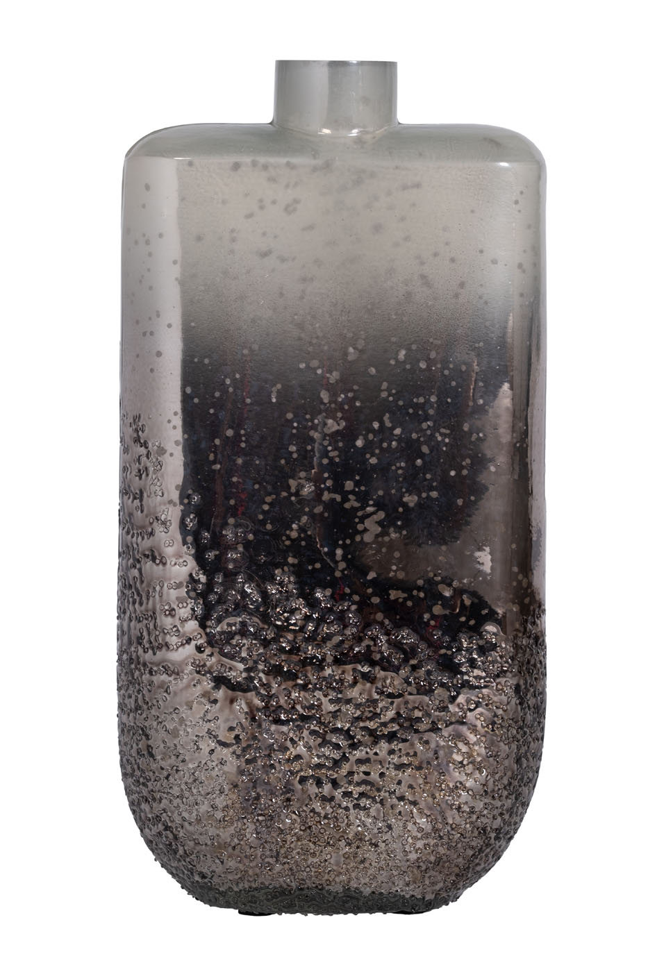 Ваза стеклянная серебристая 1