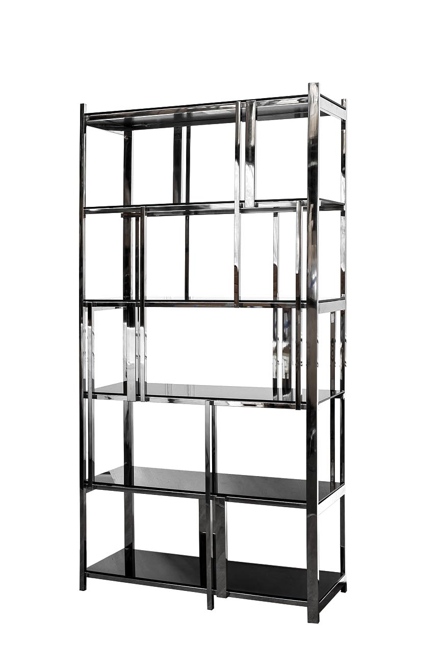 Стеллаж с черным стеклом 2