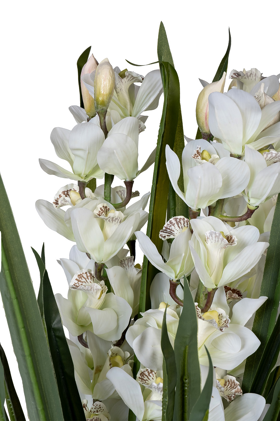 Орхидея Cymbidium искусствнная белая в горшке 2