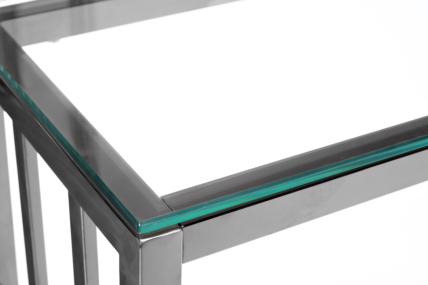 Консоль прозрачное стекло/хром 3