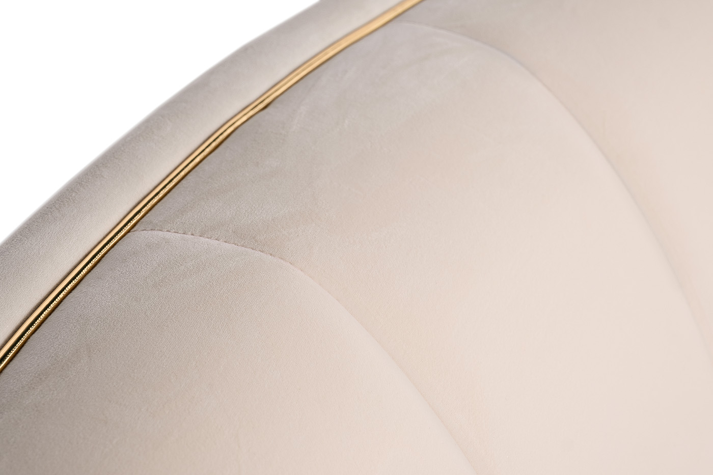 Диван двухместный велюровый бежевый с кантом 5