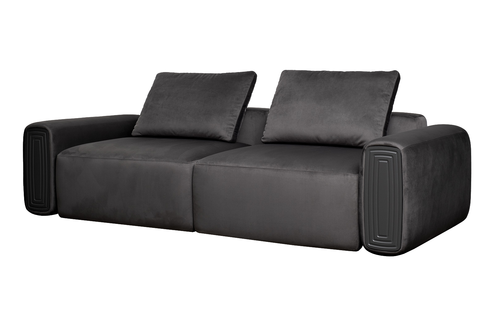 Диван Turin трехместный раскладной велюровый темно-серый 2