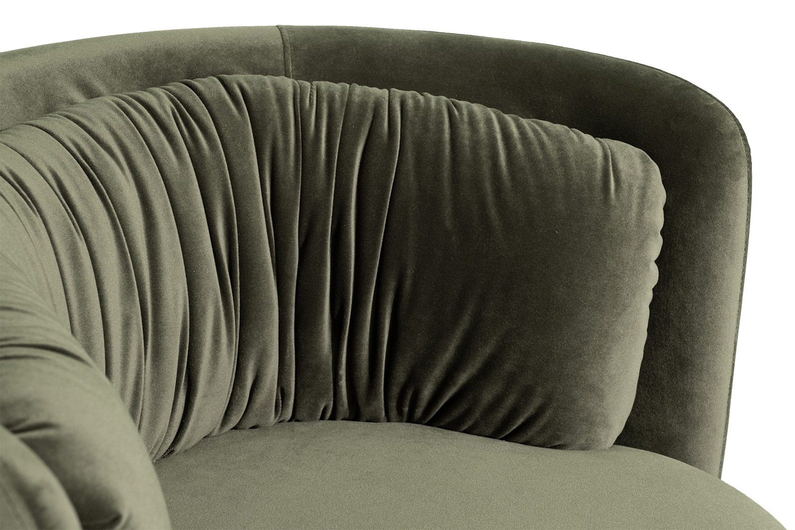 Кресло поворотное велюровое зеленое 3