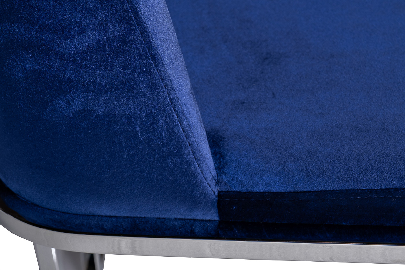 Стул обеденный велюровый синий/хром 4