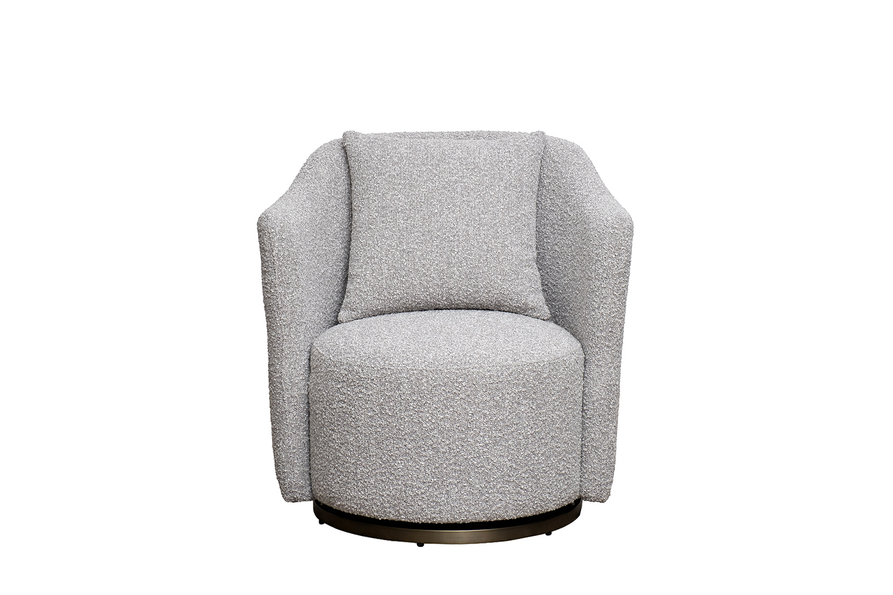 Кресло Verona вращающееся букле серое 1