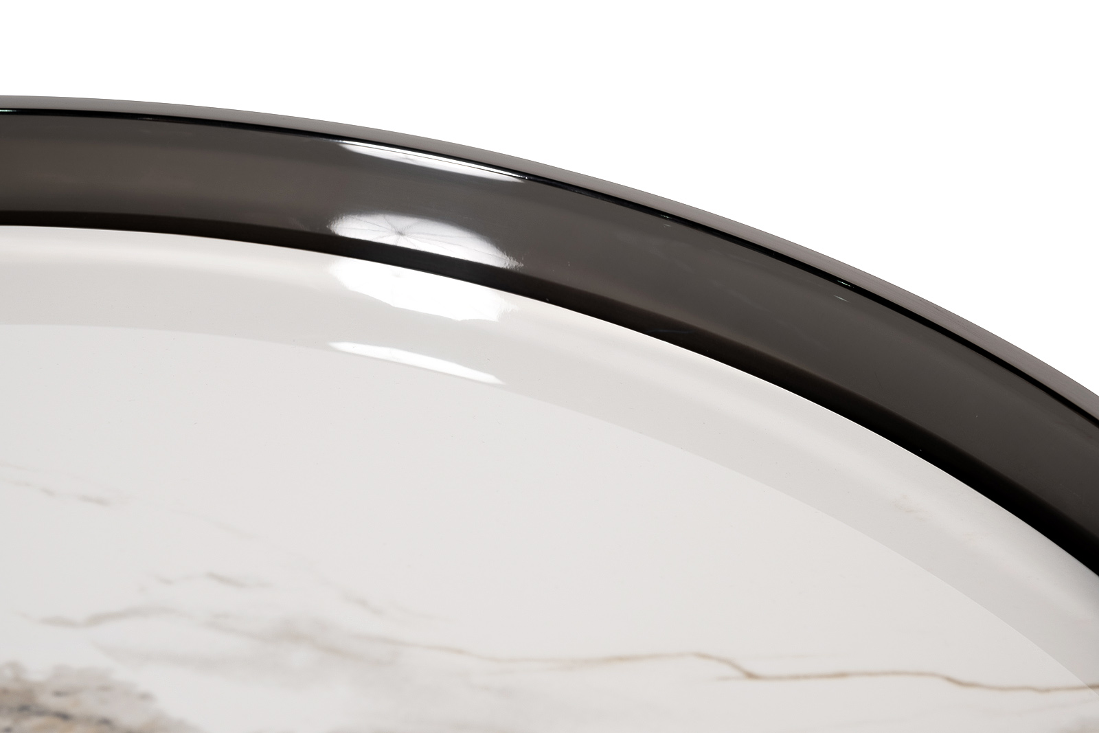 Стол журнальный белый керамогранит/черный хром 4