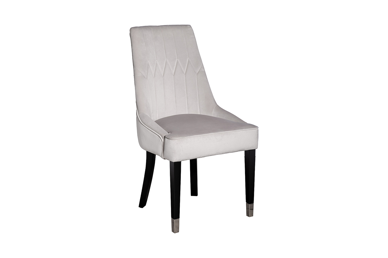 Стул Элегантный(Elegante) велюровый светло-серый 2