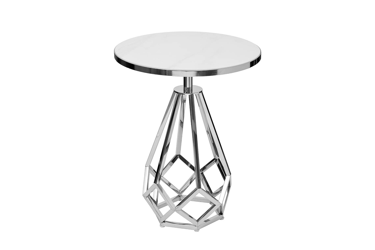 Столик журнальный с мраморной столешницей/серебро 1