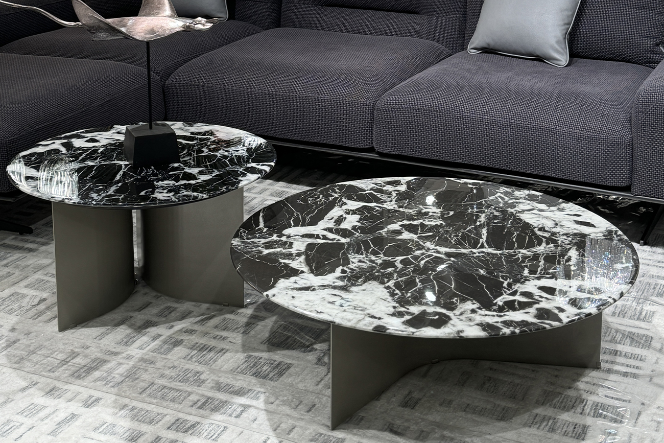Стол журнальный искусственный мрамор черный 9