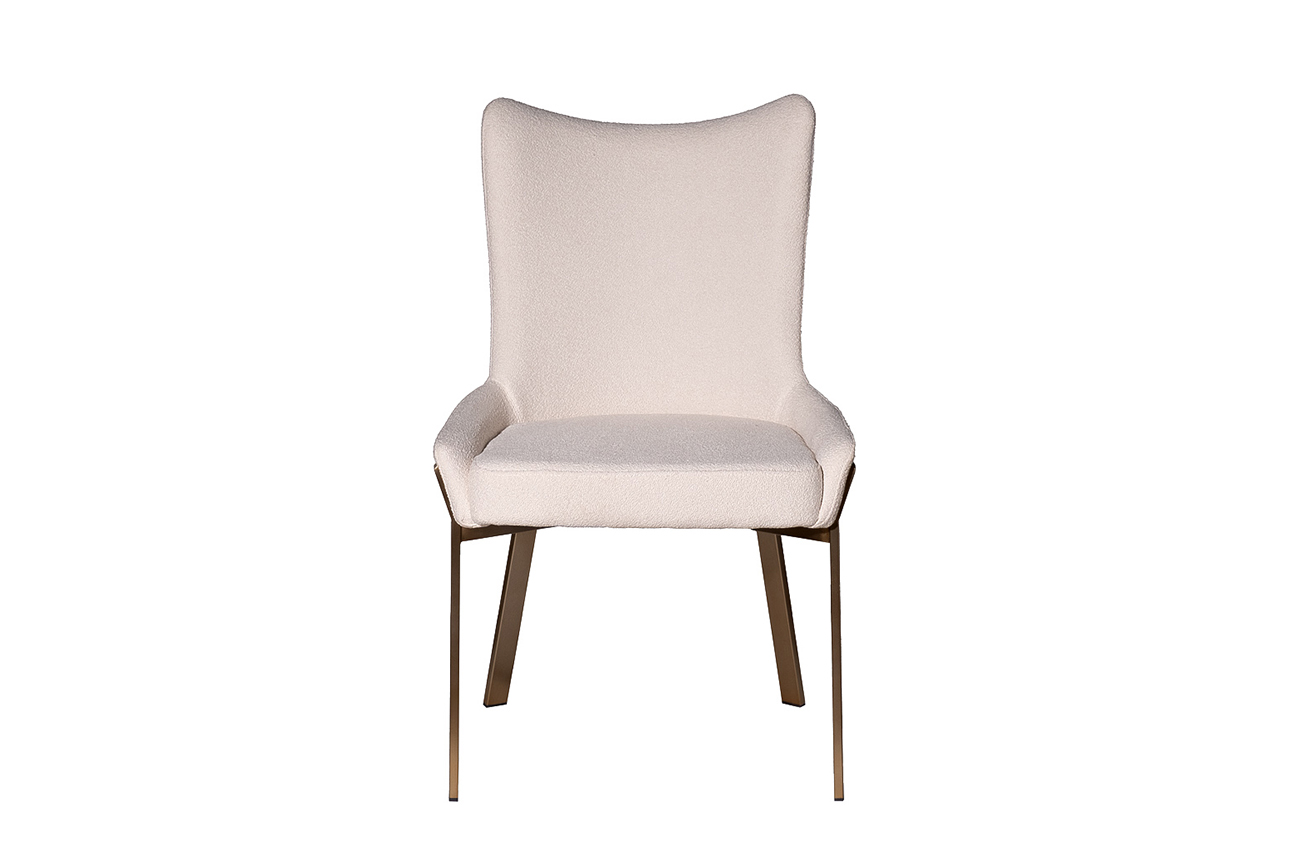 Стул обеденный букле белый/бронза 1