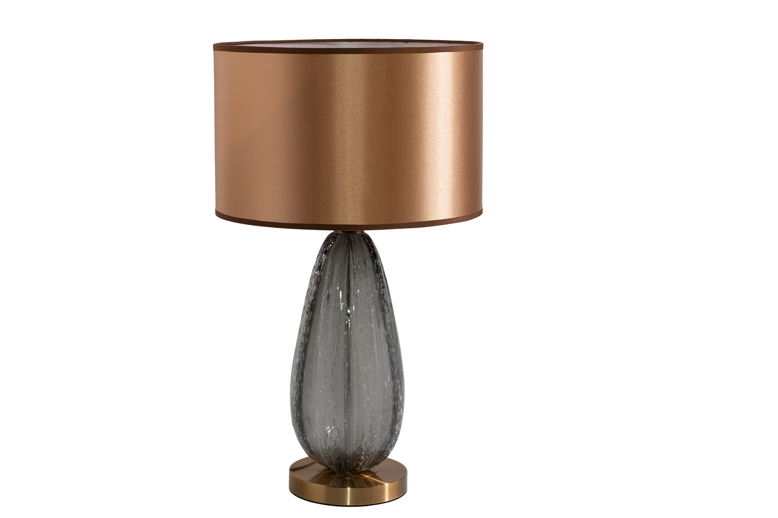 Лампа настольная серо-зеленое стекло (коричневый плафон) 1