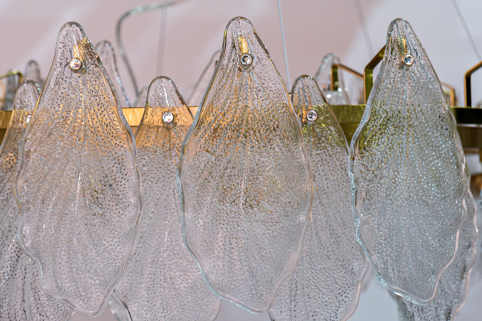 Люстра подвесная стекло прозрачное/золото 2