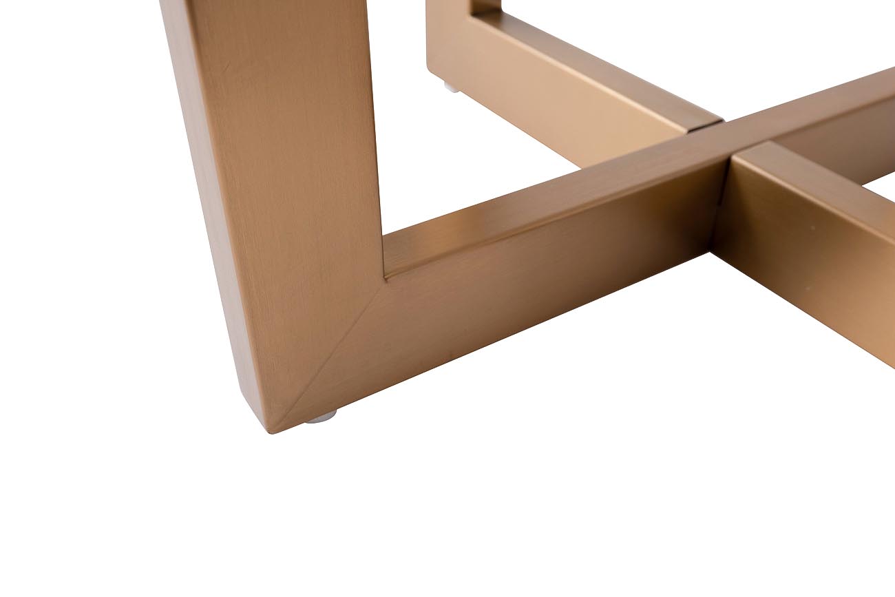 Столик журнальный Перл Уайт (Pearl White) круглый белый/золото 3