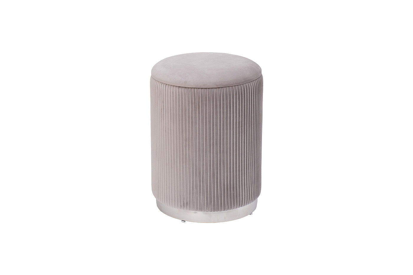 Набор из 2х пуфов серый/хром 3