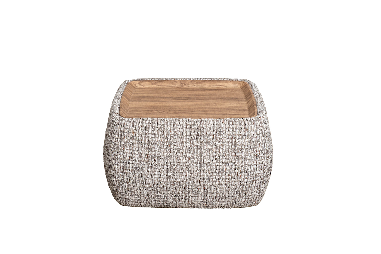 Столик прикроватный мягкий Runa шенилл серый 1