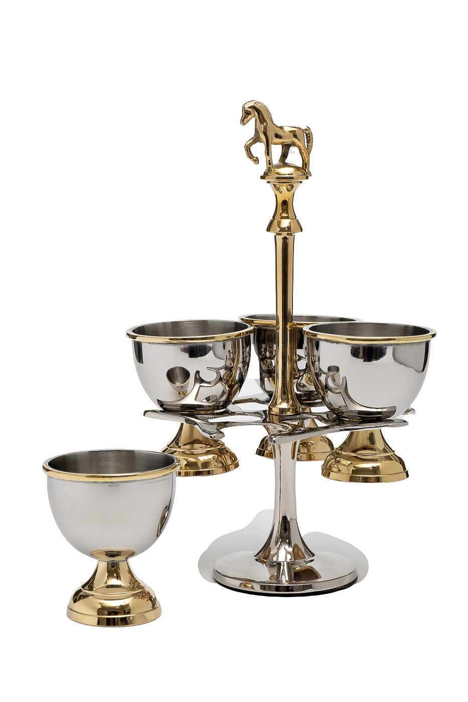 Подставка для яиц «Horse» хром/золото 1