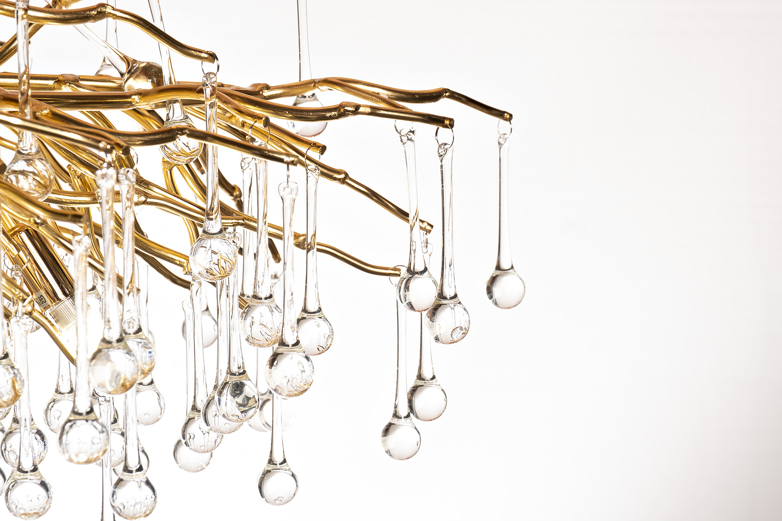 Люстра подвесная «Капли» золото 2