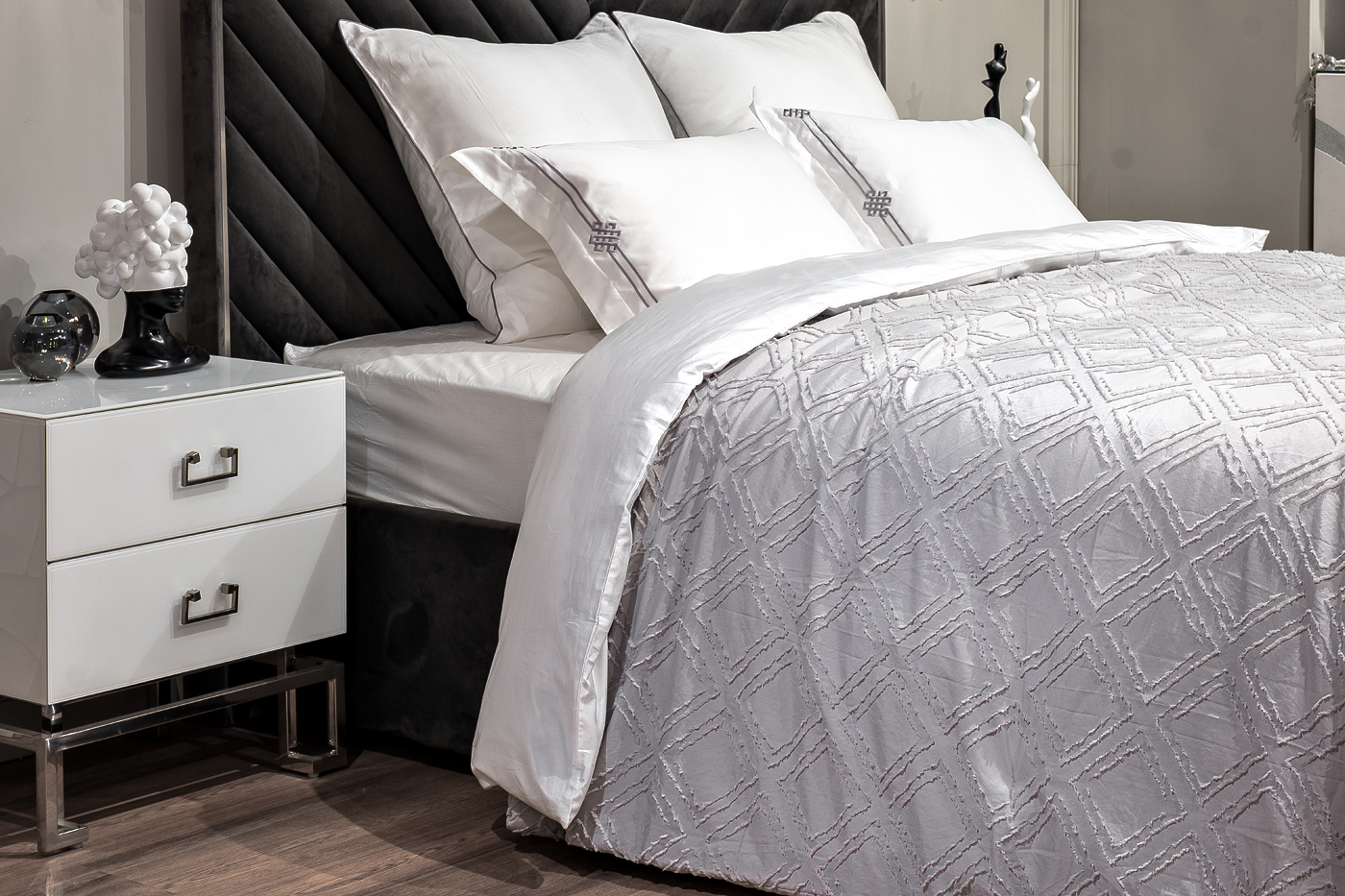 Покрывало «Квадро» 180х230см серое 1