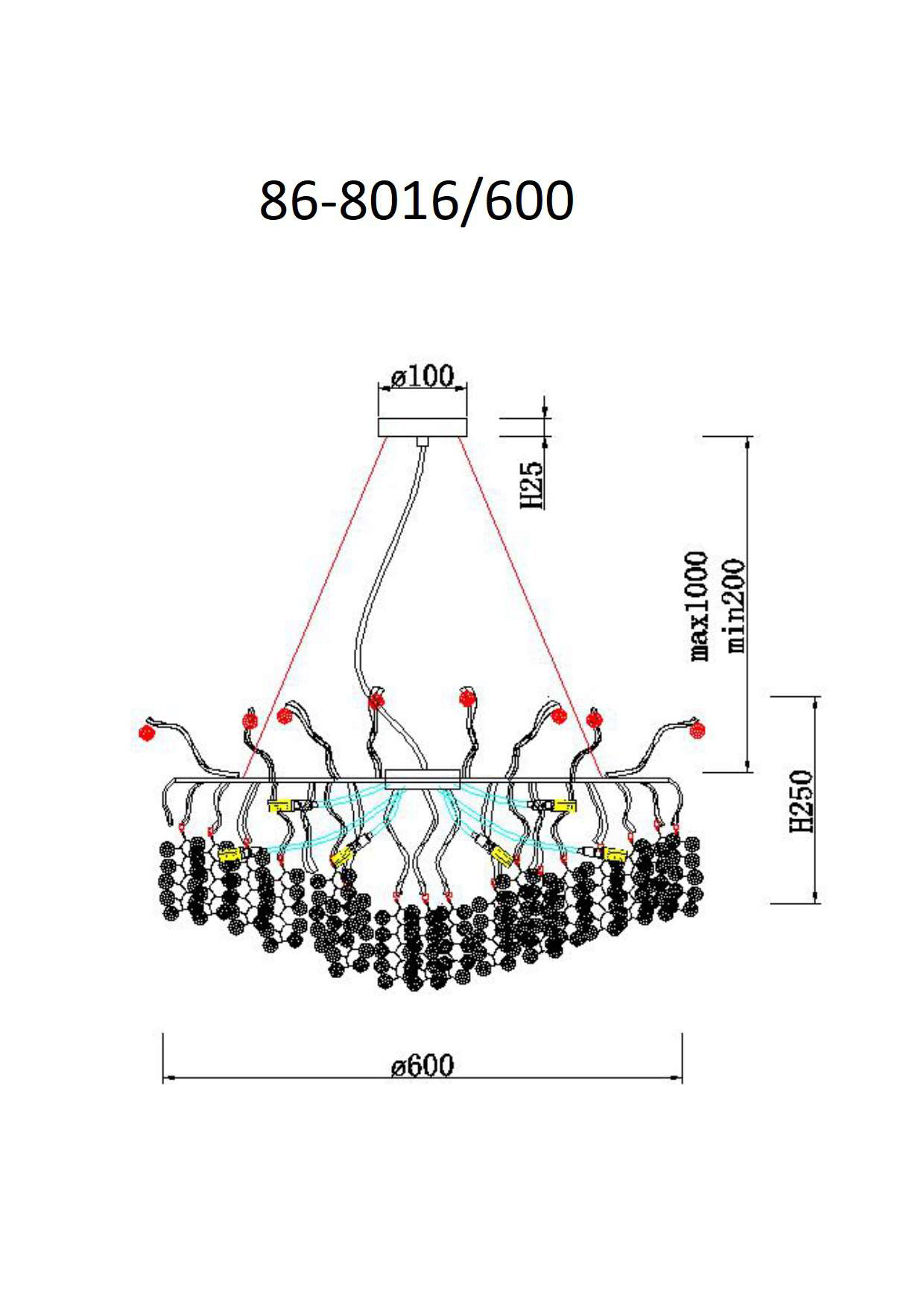 Люстра подвесная «Монетки» стекло/металл шампань 2