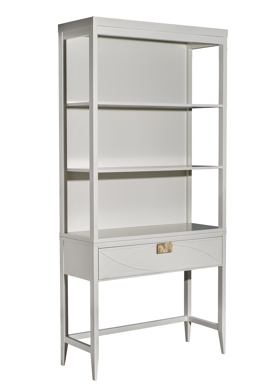 Шкаф-витрина открытый бежевый 4