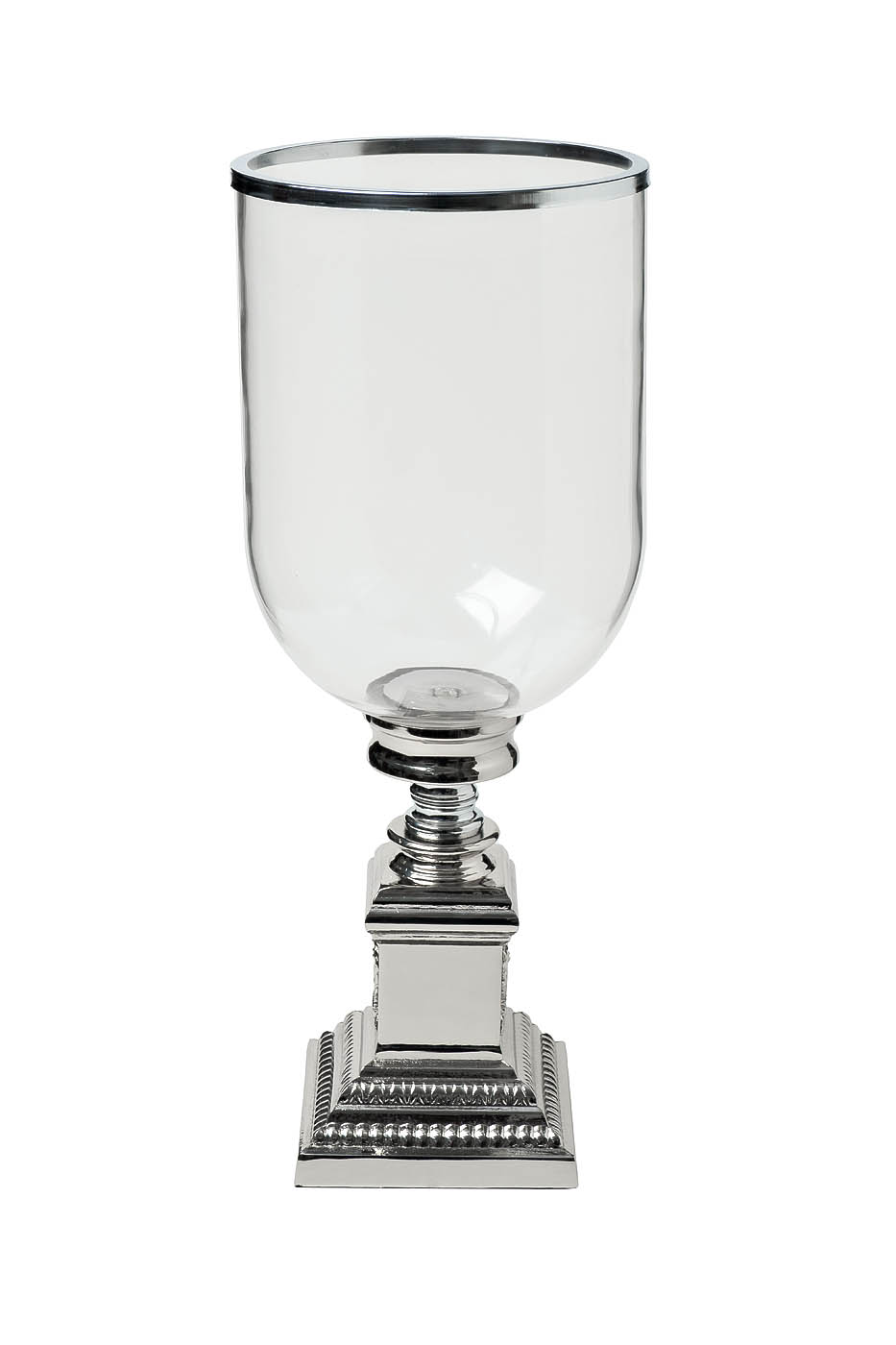 Подсвечник стеклянный с металлическим основанием 1