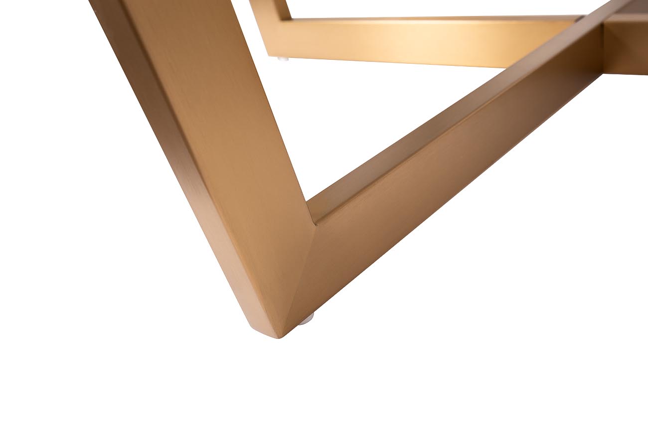 Стол журнальный Pearl White круглый белый/золото 3