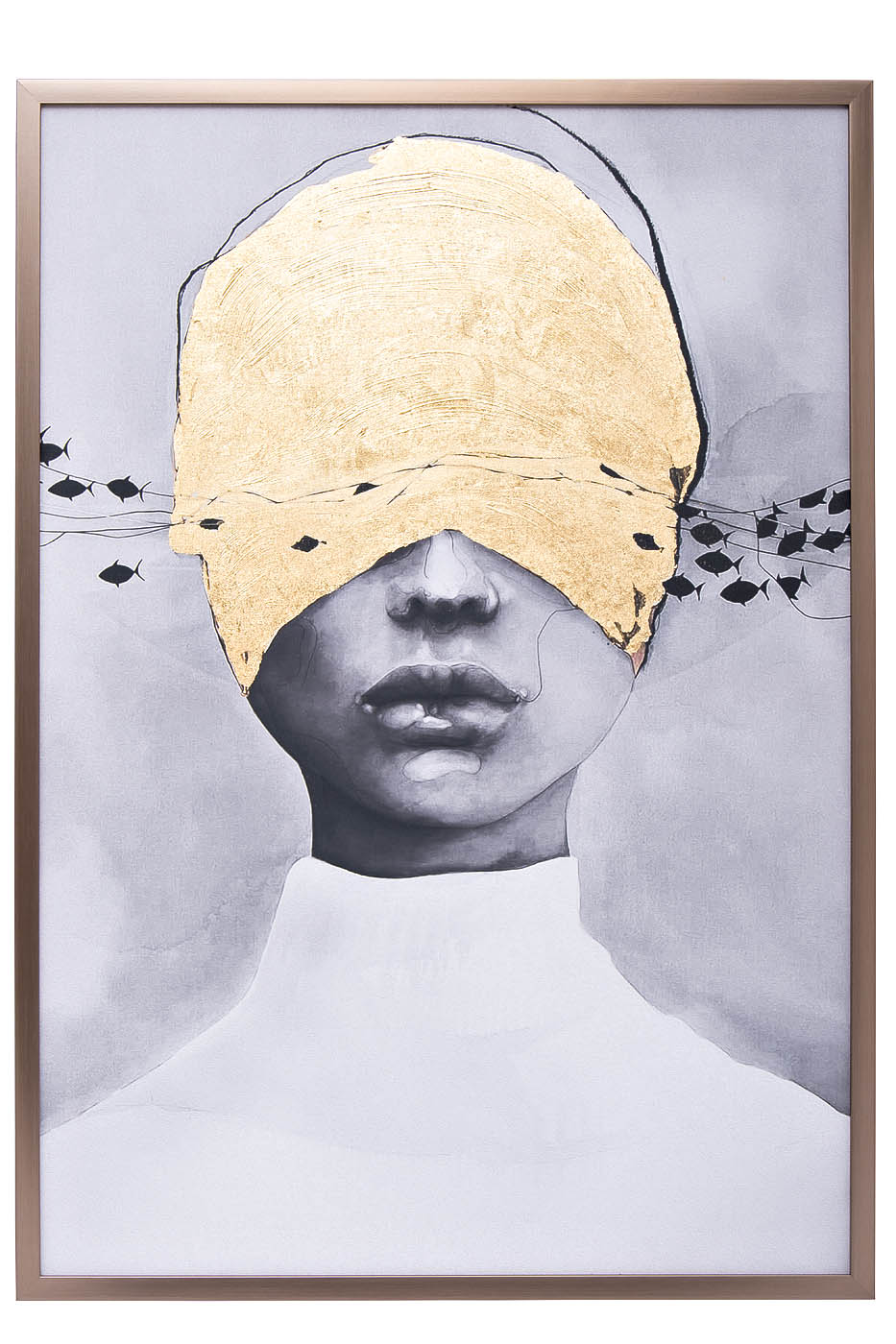 Холст «Затмение-2» в багете латунь 1