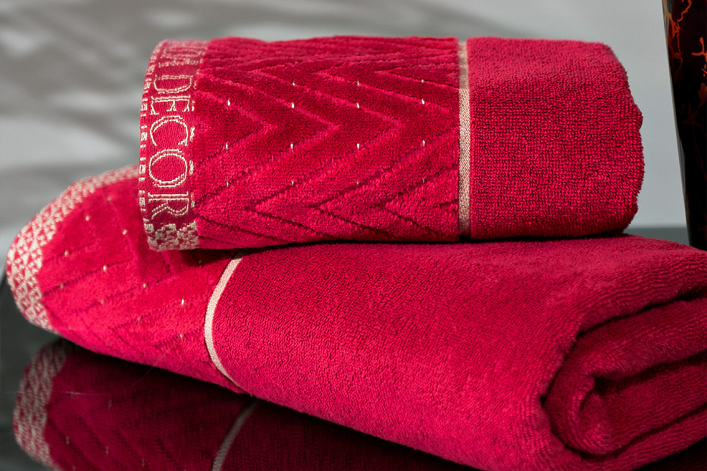 Полотенце «Орсетто» 70*140 бордовое 5
