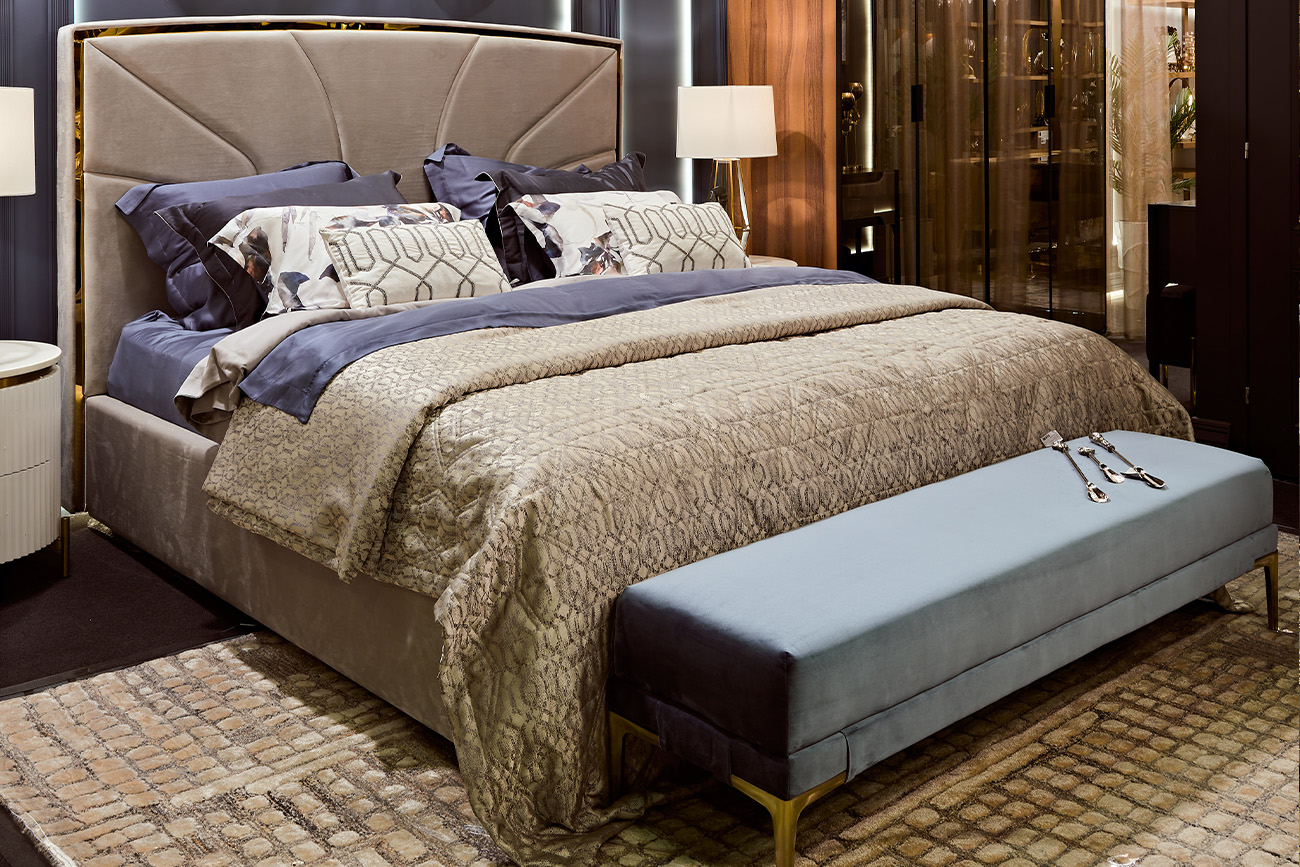 Кровать Ланси (Lancy) велюровая серая 7